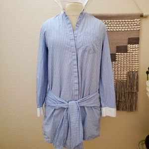 Trouve button down tunic shirt